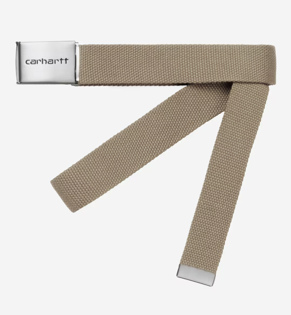 Cinturón Carhartt WIP Clip Belt Chrome - Leather