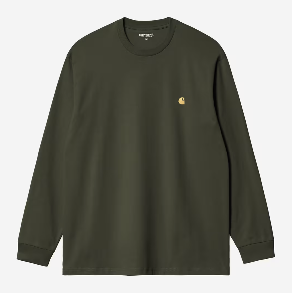 Camiseta Carhartt WIP L/S Chase - Olive/Gold