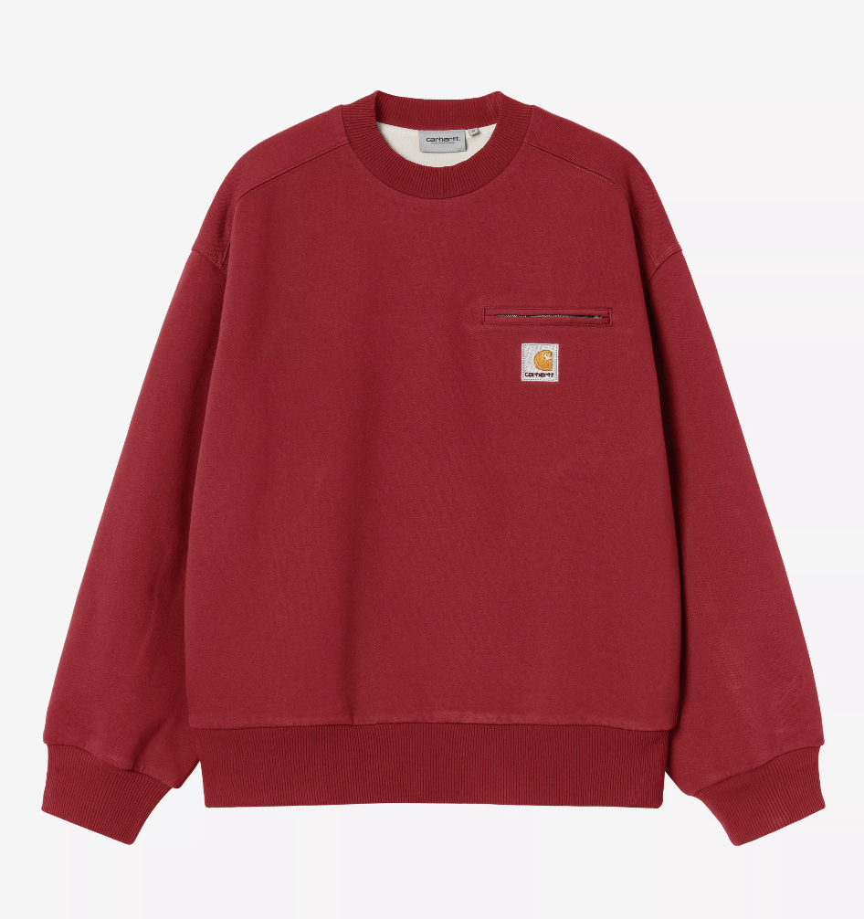Sudadera Carhartt WIP Detroit - Scarlet (Stone washed)