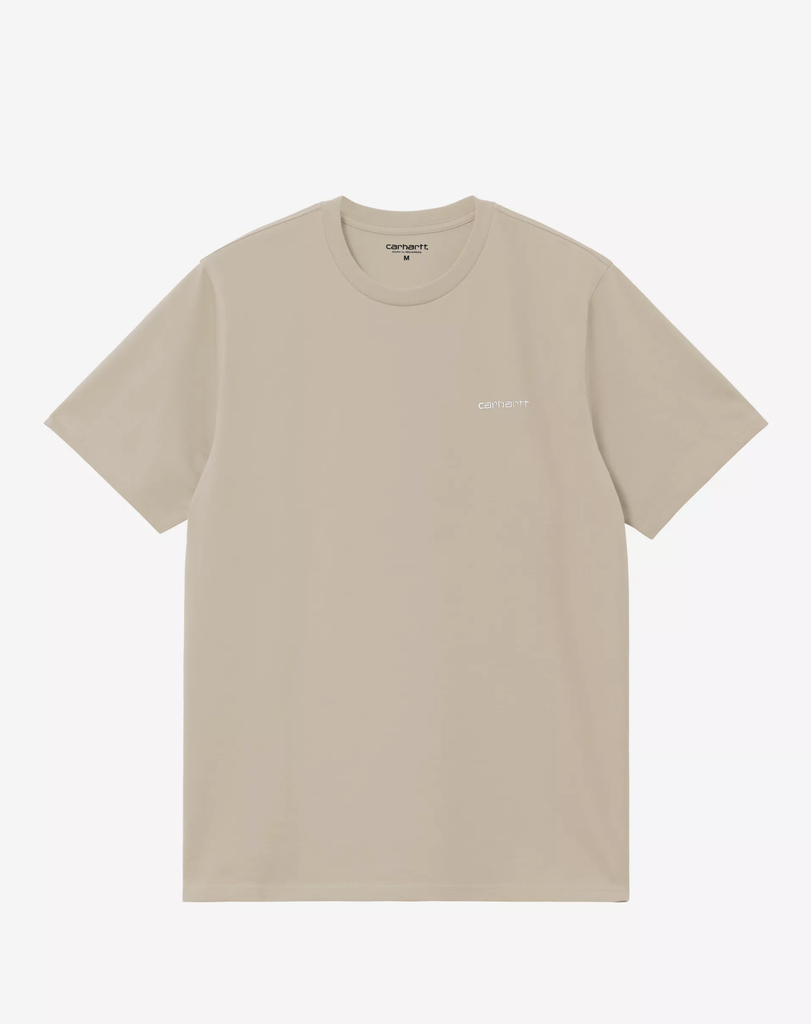 Camiseta Carhartt WIP Script Embroidery - Fleur de Sel/White