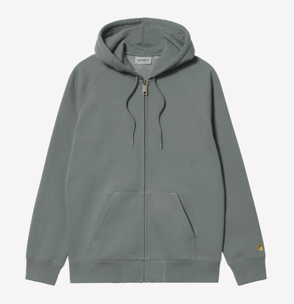 Sudadera con Cremallera Carhartt WIP Chase - Velvet Green/Gold