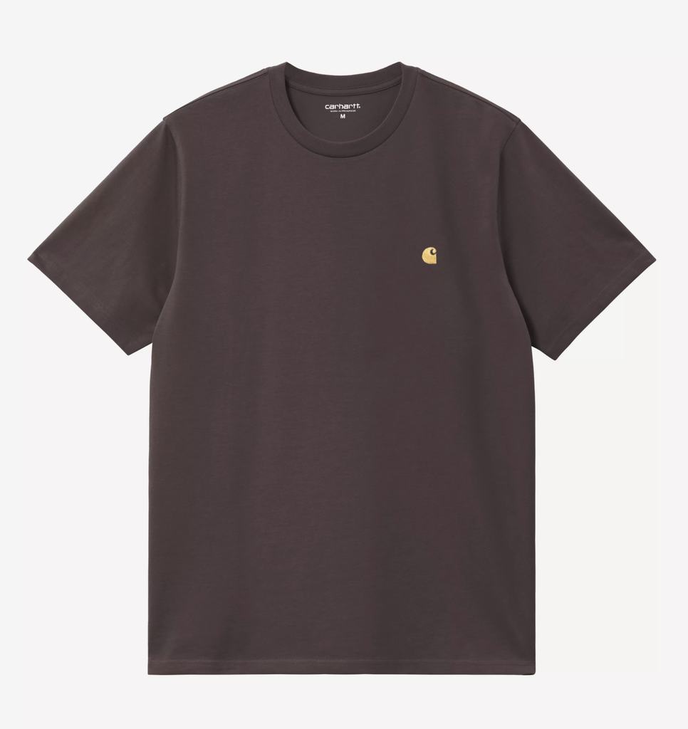 Camiseta Carhartt WIP Chase - Shale/Gold