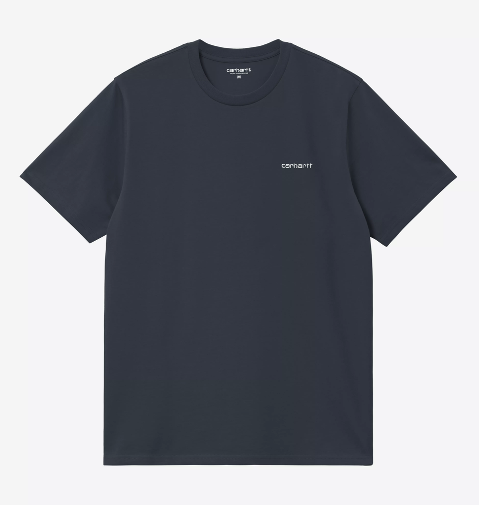 Camiseta Carhartt WIP Script Embroidery - Deep Night/White