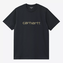 Camiseta Carhartt WIP Script - Deep Night/Gentle Green