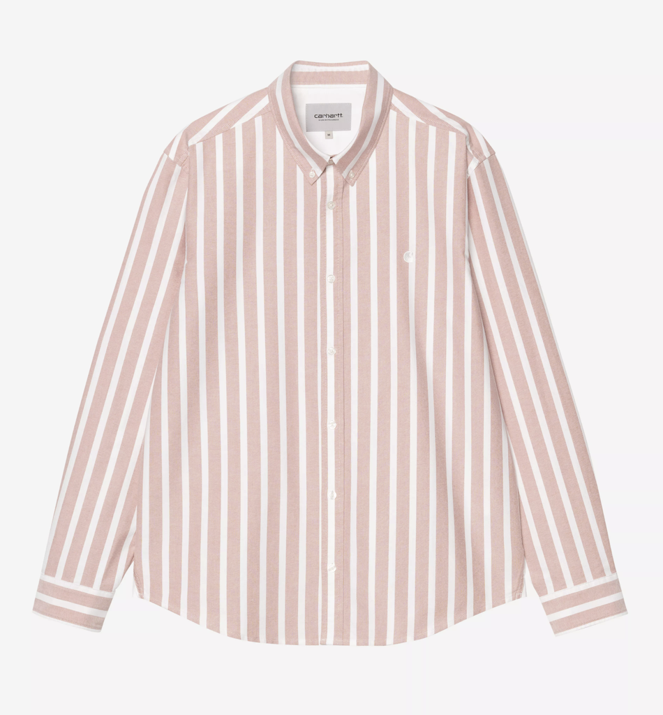Camisa Carhartt WIP Deven - Deven Stripe, Oxide Red/White