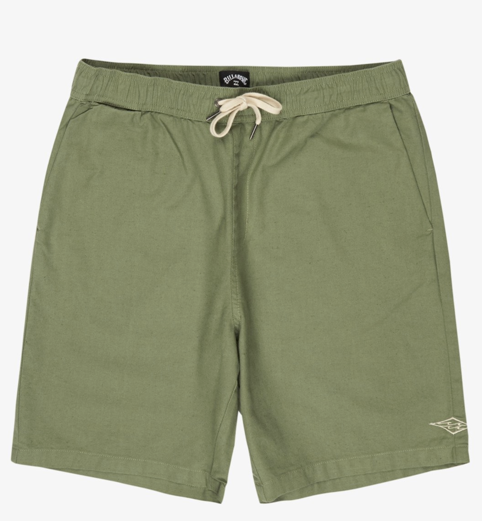 Pantalón Corto Billabong Larry Linen Cintura Elástica - Moss Green