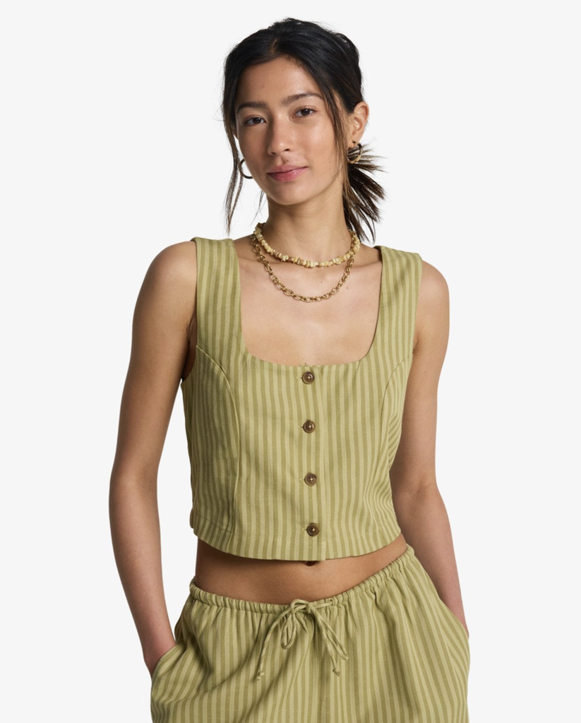 Top Abotonado Billabong Another Wave - Cedar (ced)