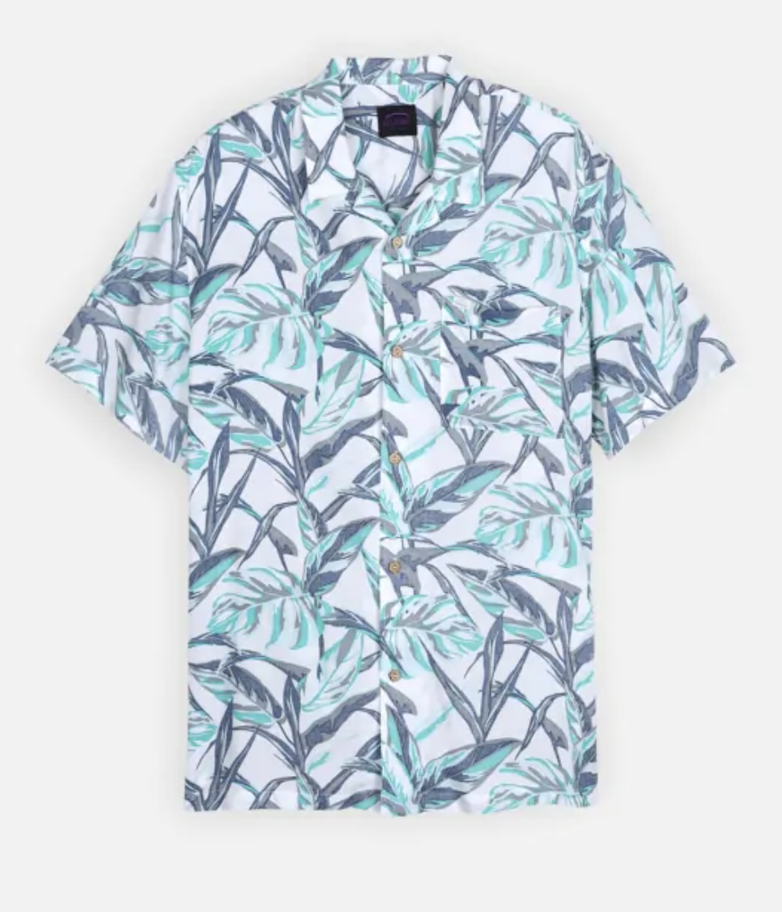Camisa Manga Corta Oxbow Tropics - Off White