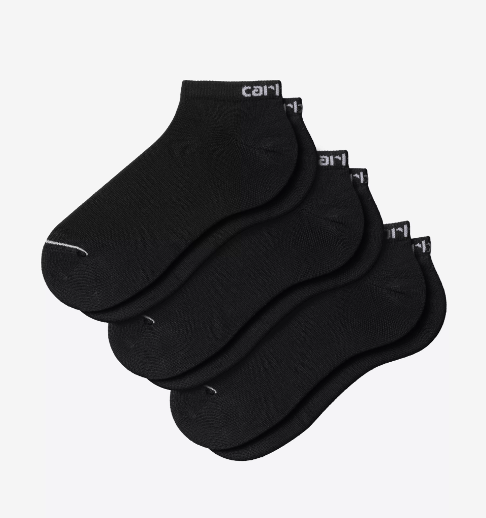 Calcetines Carhartt WIP Script Sneakers (Pack de 3) - Black/White