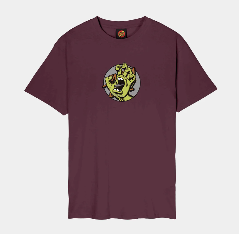 Camiseta Santa Cruz  Hand Dot Front - Dark Cherry