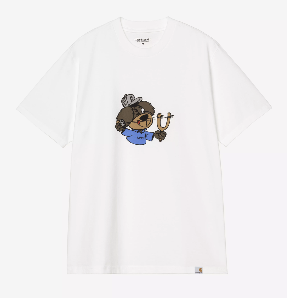Camiseta Carhartt WIP Slingshot - White (Heavy enzyme wash)