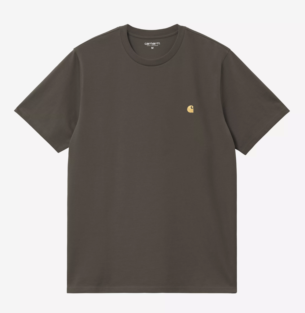 Camiseta Carhartt WIP Chase - Shungite/Gold