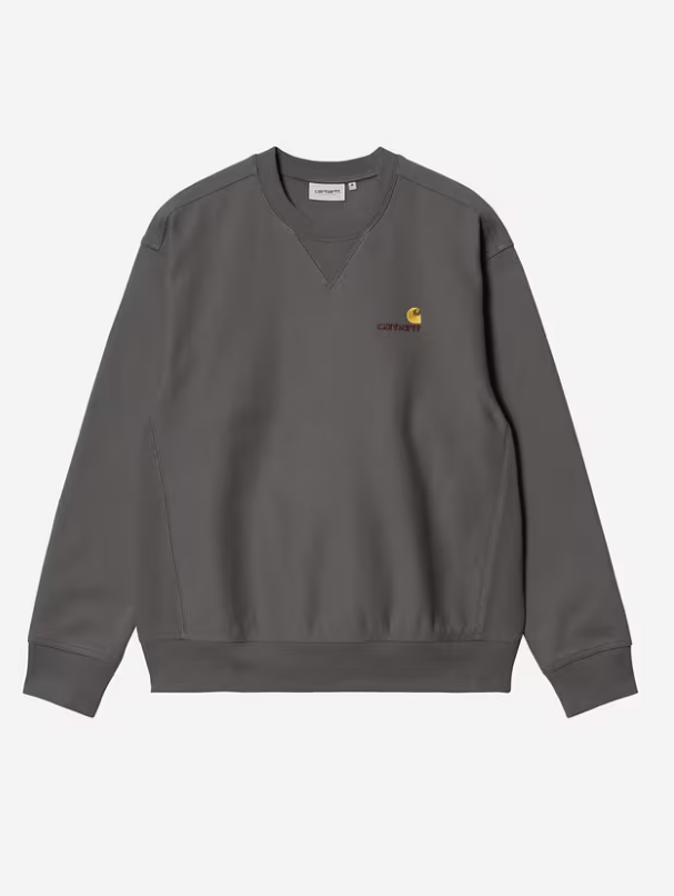 Sudadera Sin Capucha Carhartt WIP American Script - Graphite