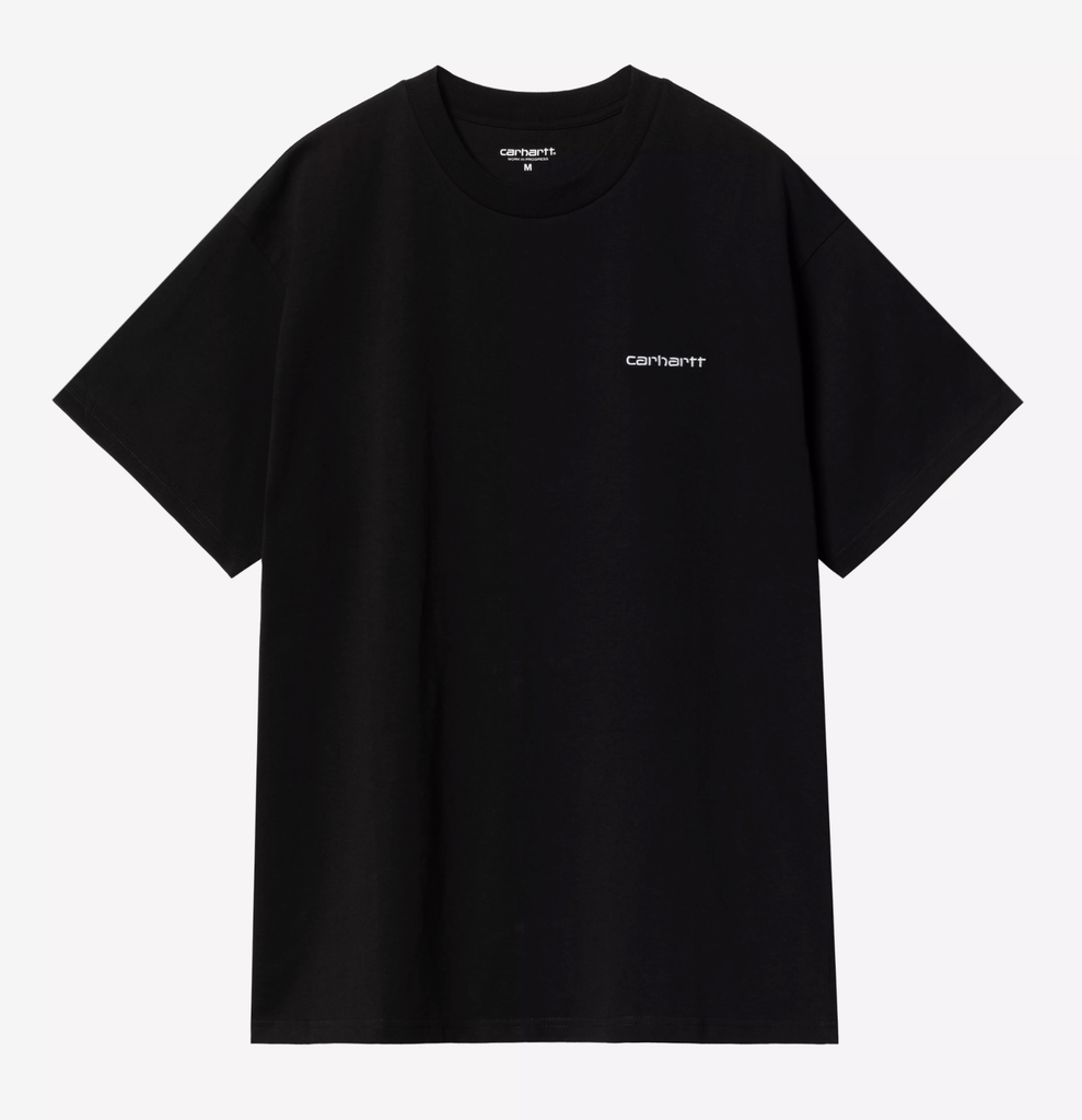 Camiseta Carhartt WIP Script Embroidery - Black/White