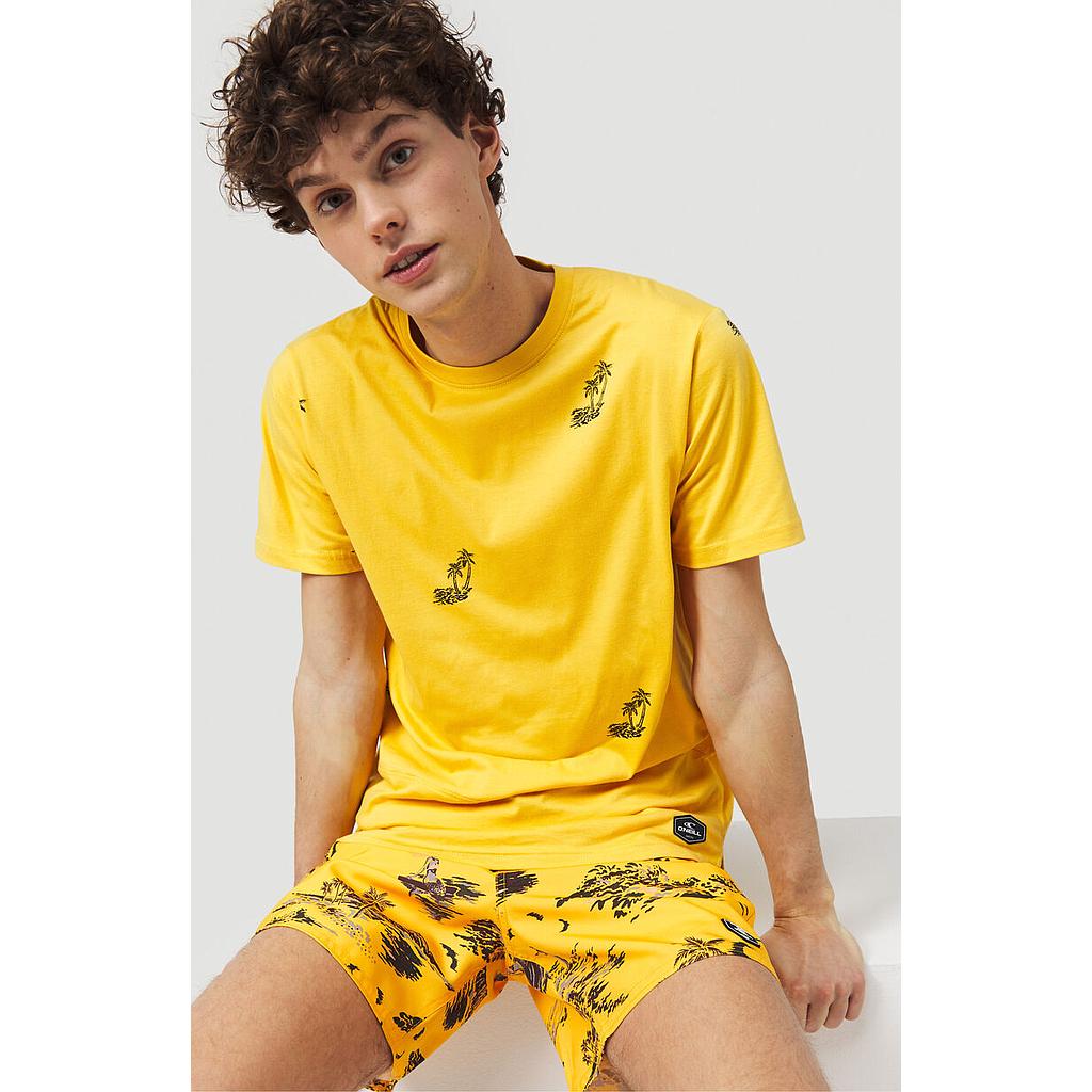 LM PALM AOR S/SLV SHIRT - YELLOW