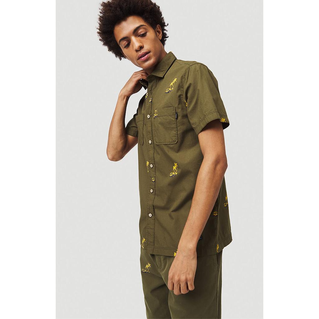 LM PALM AOP S/SLV SHIRT - GREEN 