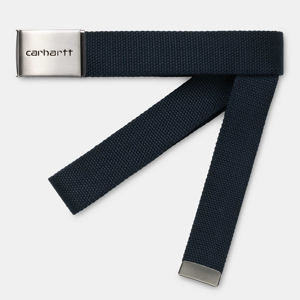Clip Belt Chrome 100% Polyester Dark Navy