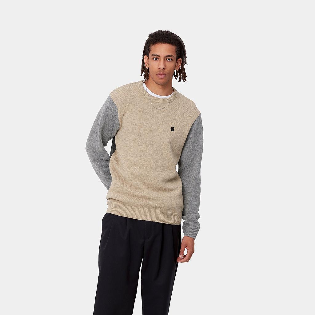 Suéter Carhartt WIP Triple - Dusty H Brown Heather/Grey Heather/Black Heath