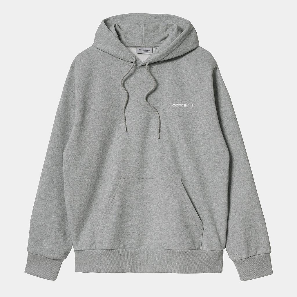 Sudadera con Capucha Carhartt WIP Hooded Script Embroidery - Grey Heather/White