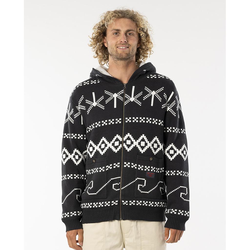 Suéter con Cremallera Rip Curl Campus Knit - Washed Black