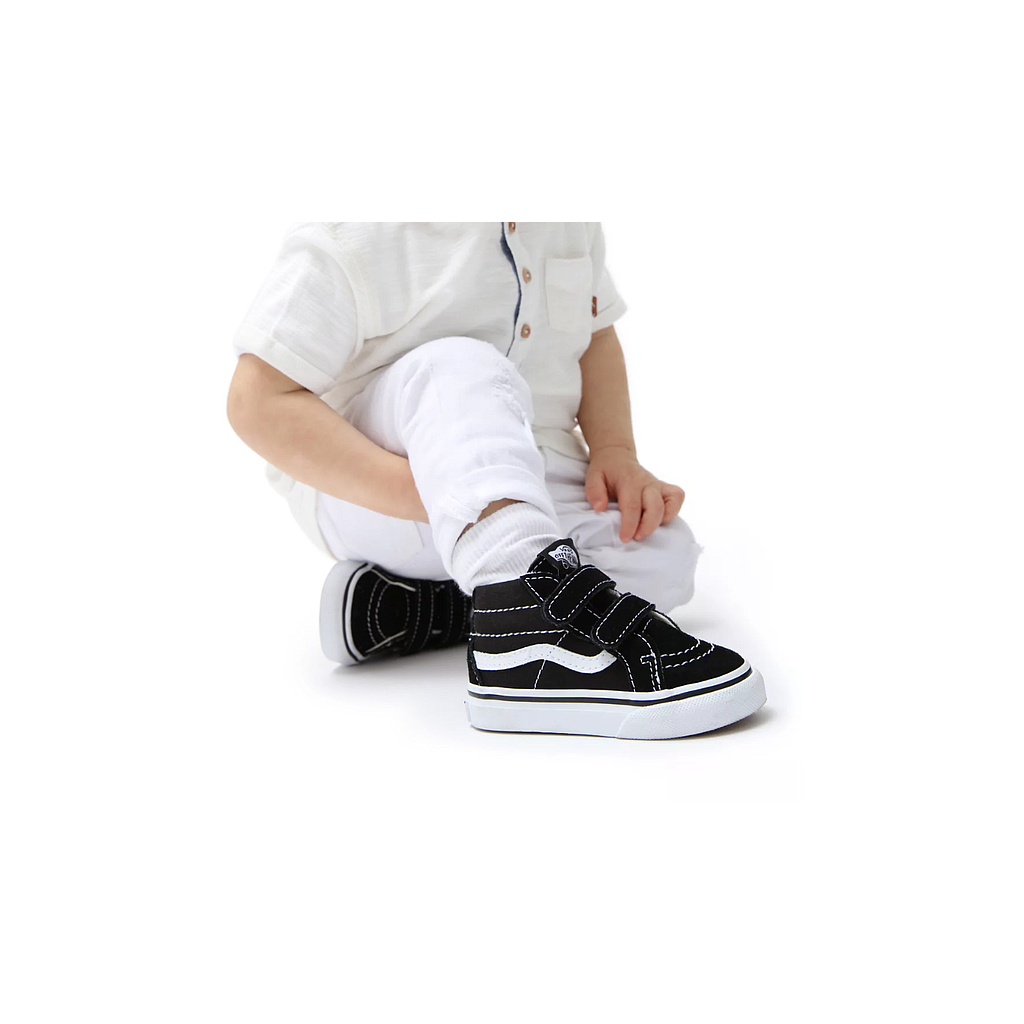 TD SK8-Mid Reissue Velcro - Black/True White (1-4 años)