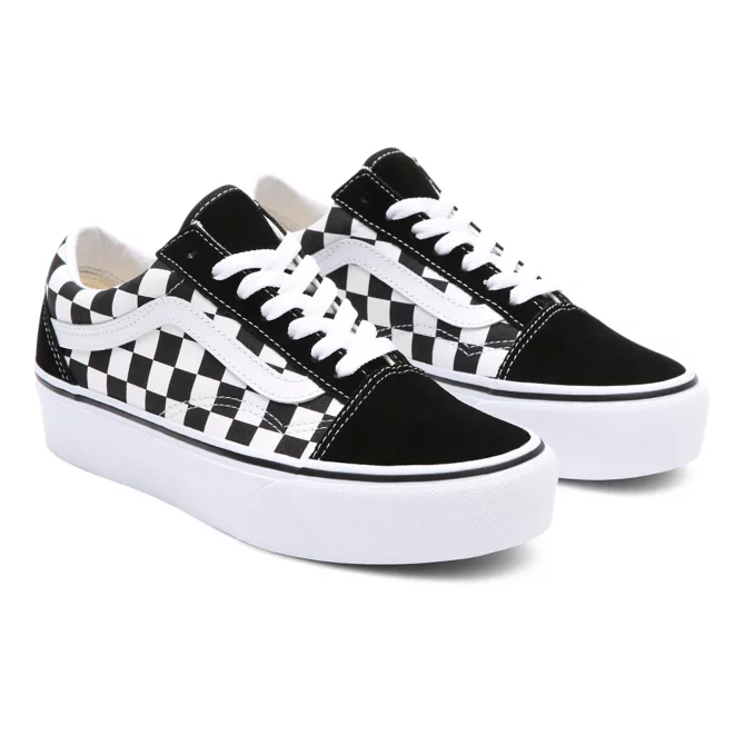 Zapatillas Vans UA Old Skool Platform Primary Checkerboard - Blk/Tr Wht