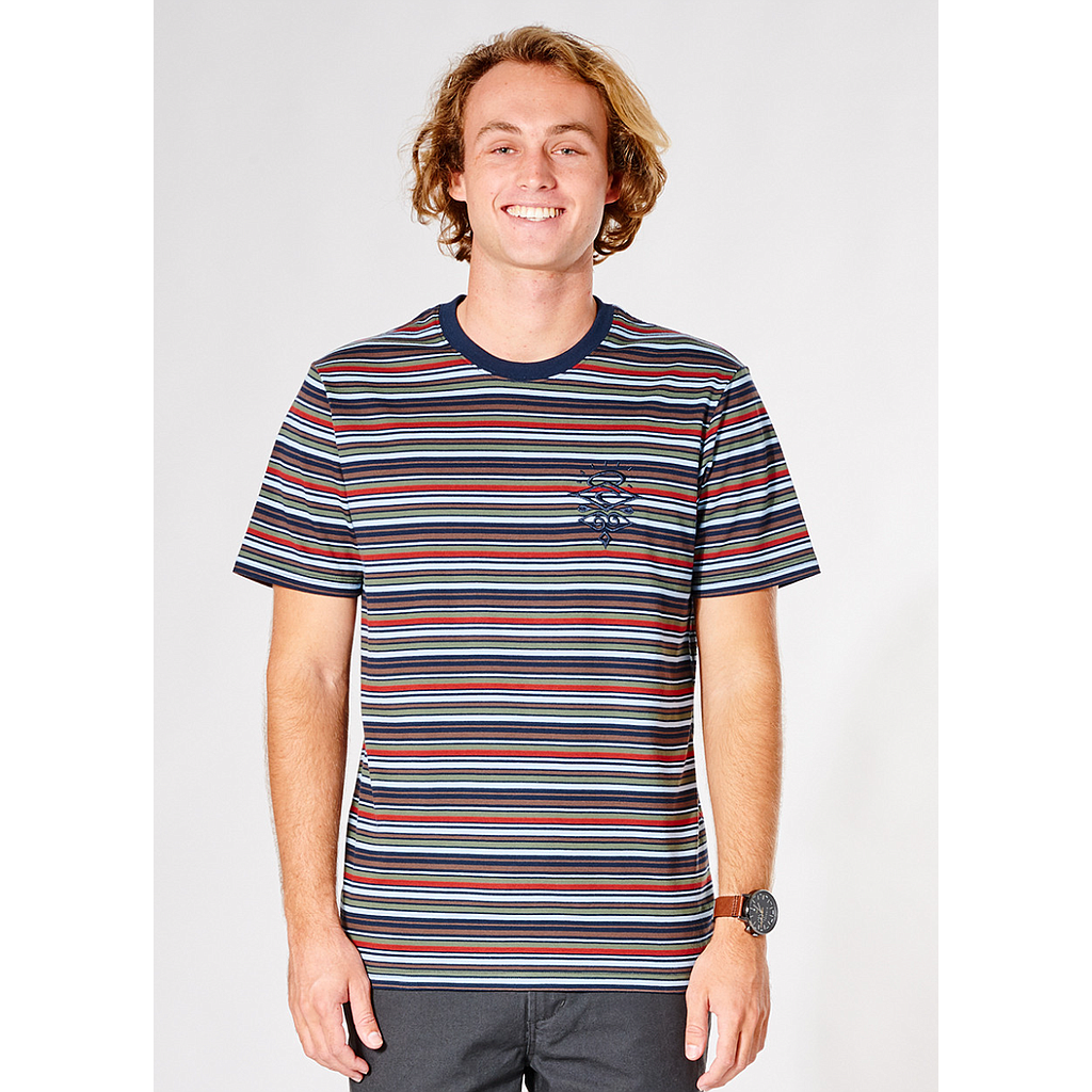 Camiseta Rip Curl Searchers Stripe - Navy