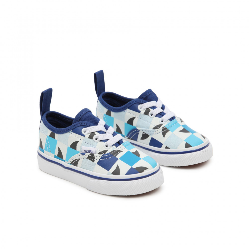 TD Authentic Elastic Lace - Logo Checkerboard Sharks Blauw (Niños 1-4 años)