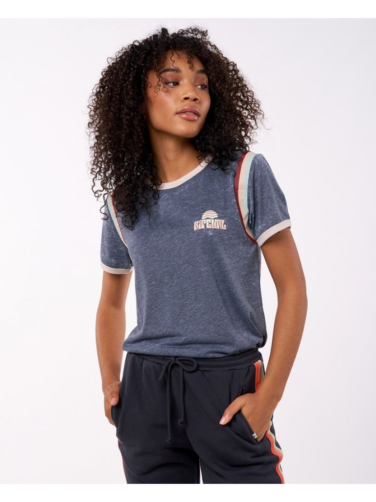 Camiseta Rip Curl Melting Waves Ringer Tee - Phantom