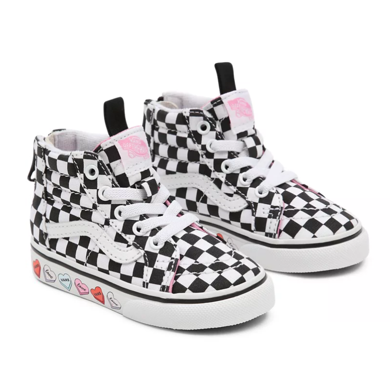 SK8 Hi Zip Candy Hearts - Black/True