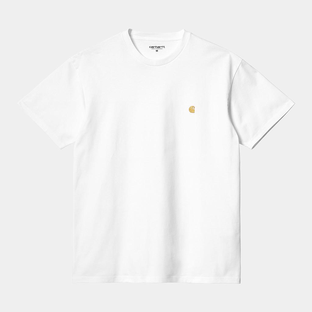 Camiseta Carhartt WIP S/S Chase - White/Gold