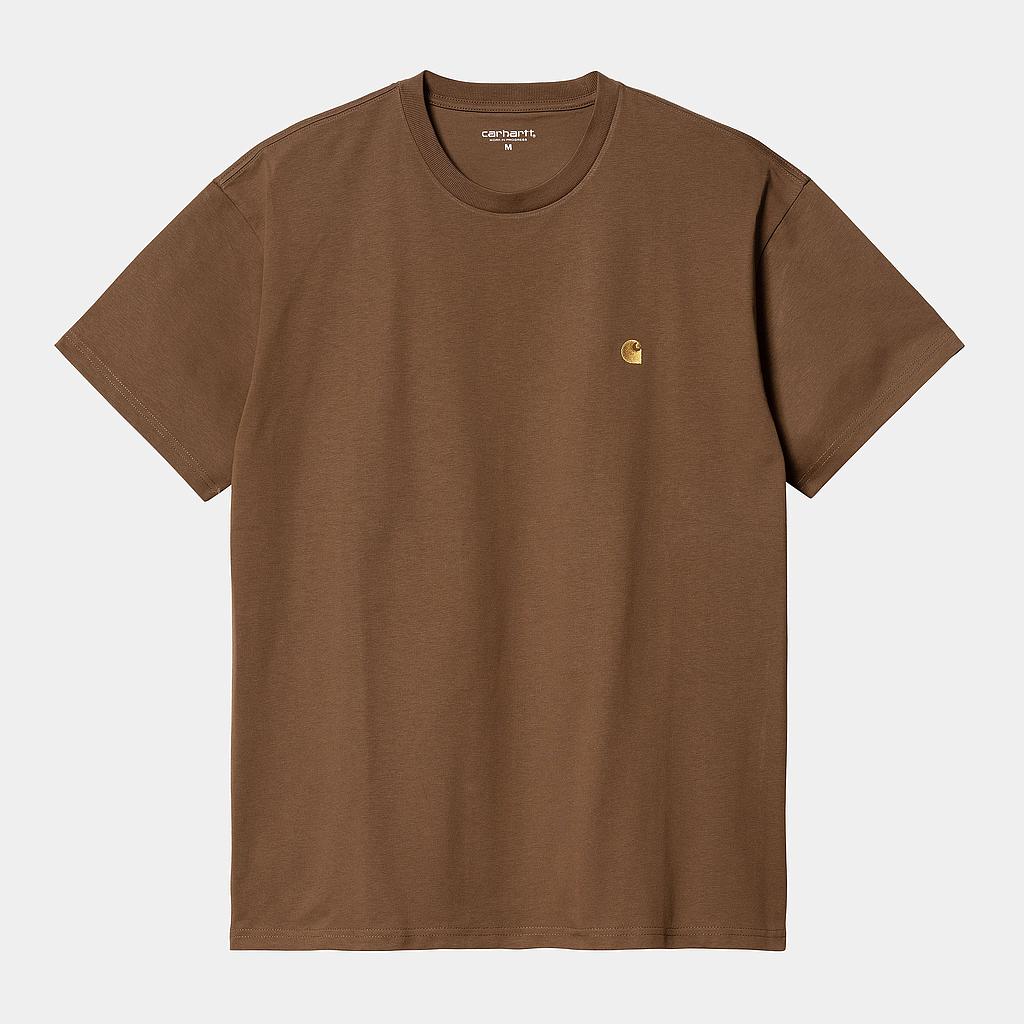 Camiseta Carhartt WIP Chase - Tamarind/Gold