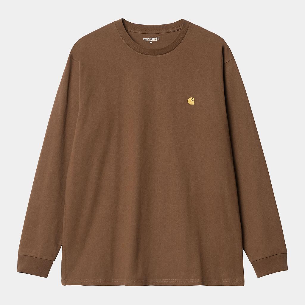 Camiseta Carhartt WIP L/S Chase - Tamarind/Gold