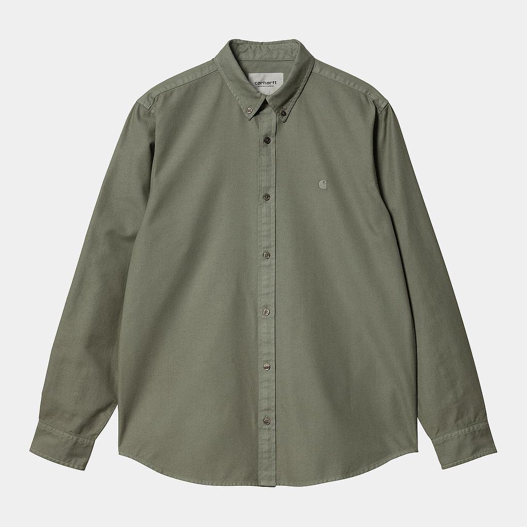 Camisa Carhartt WIP L/S Bolton - Smoke Green (Garment Dyed)