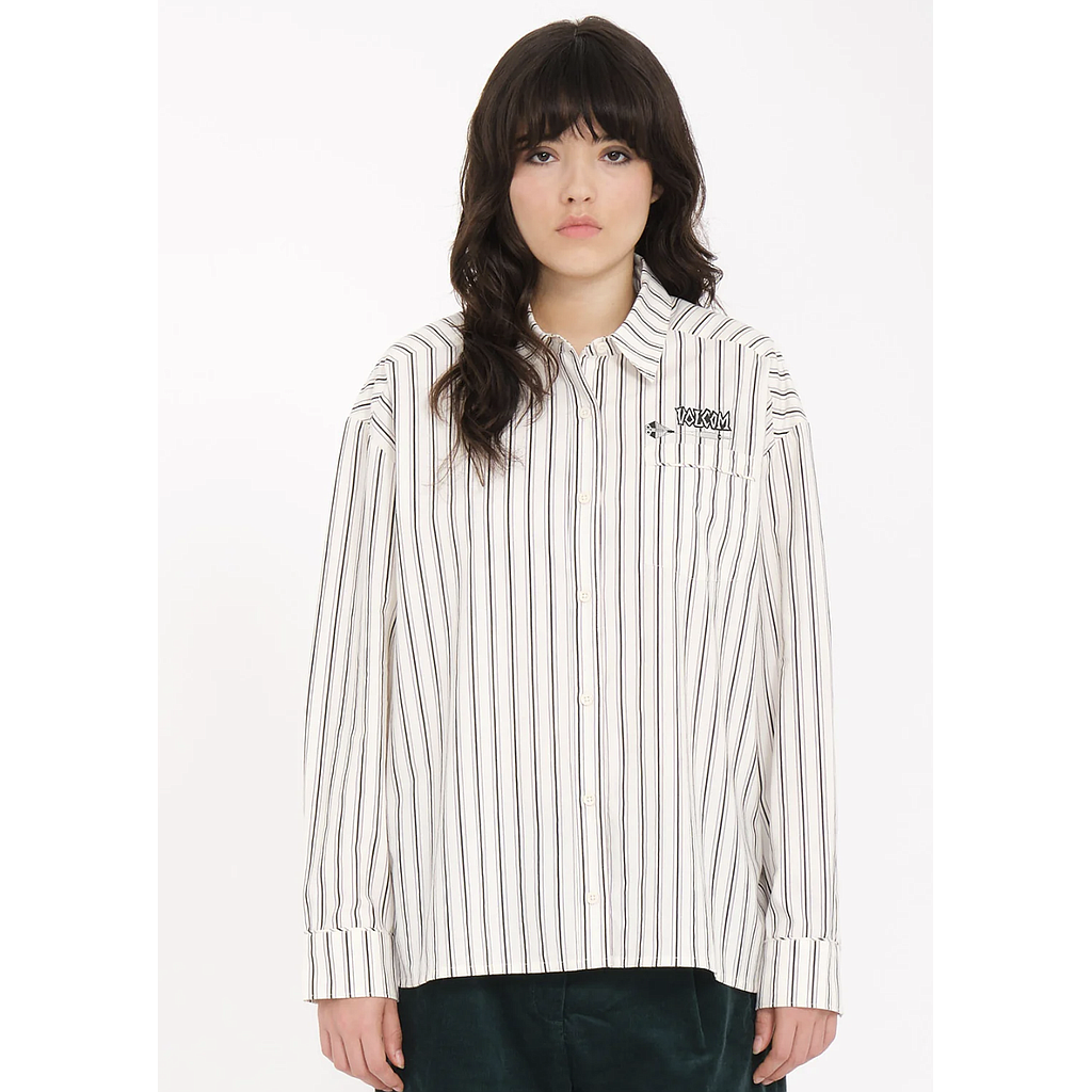 Camisa Volcom L/S Nando Von Arb - Vintage White