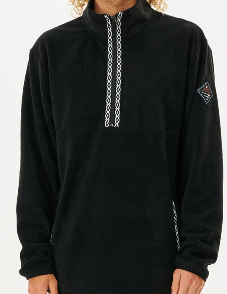 Polar Rip Curl Journey Fleece Crew - Black/Black