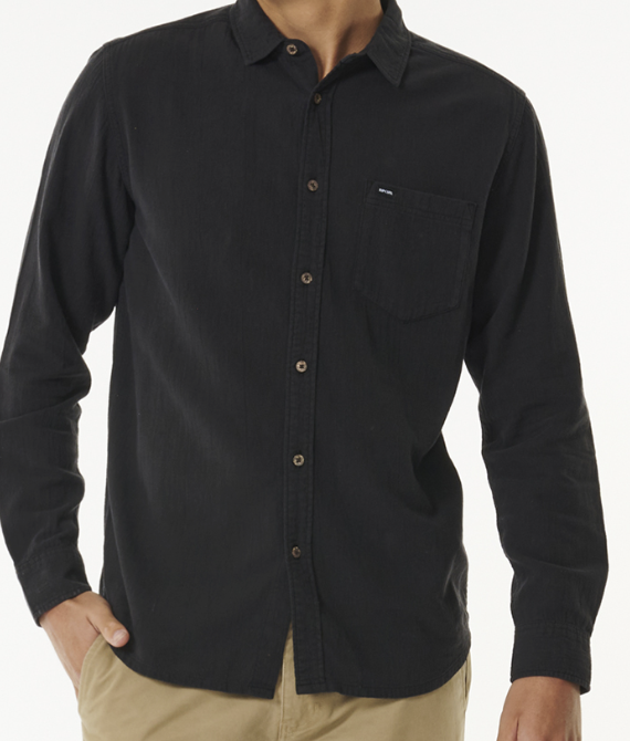 Camisa Rip Curl Washed L/S - Washed Black