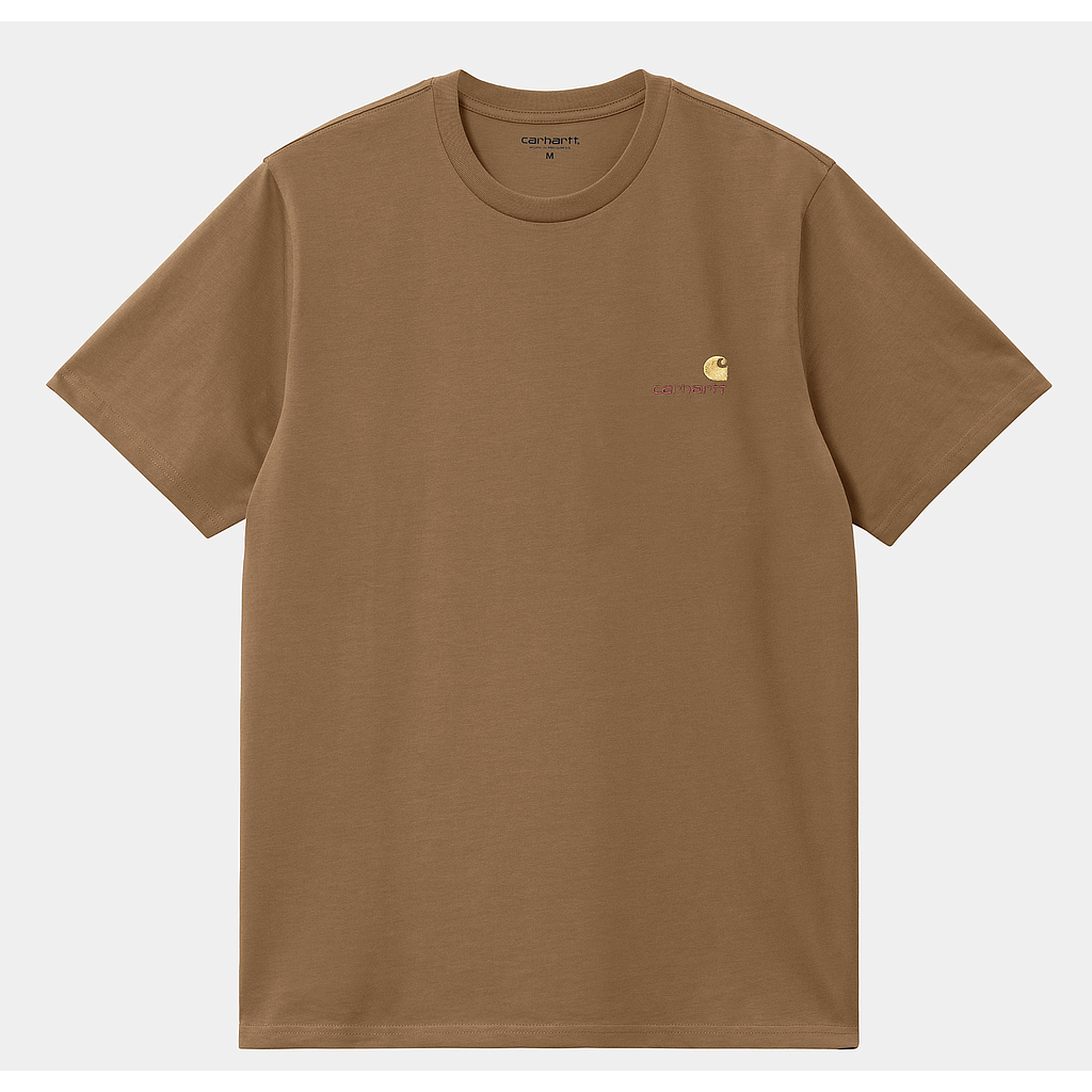 Camiseta Carhartt WIP American Script - Hamilton Brown