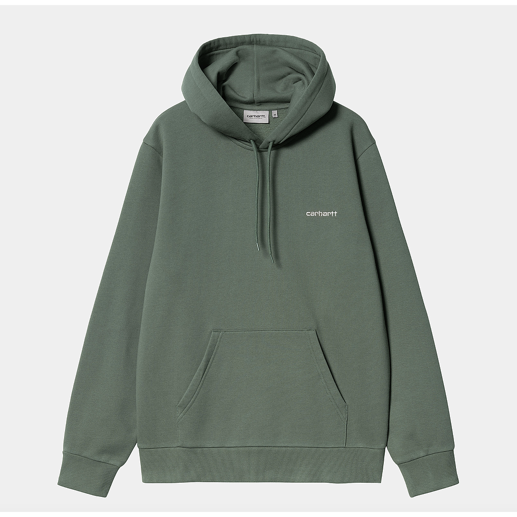 Sudadera con Capucha Carhartt WIP Script Embroidery - Park/White