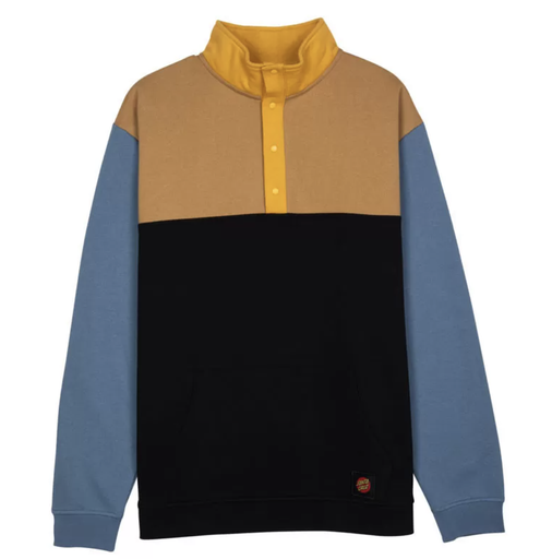 Sudadera Santa Cruz Crew Classic Dot Label Quarter - Black/Multi