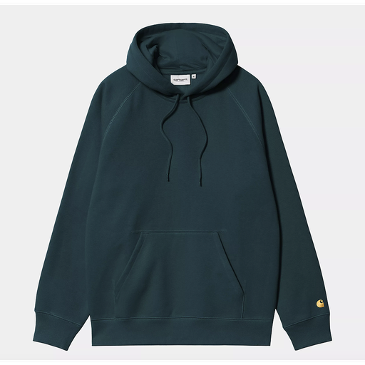 [I033661_Duck_Blue_/_Gold] Sudadera con Capucha Carhartt  Wip Chase - Duck Blue/Gold