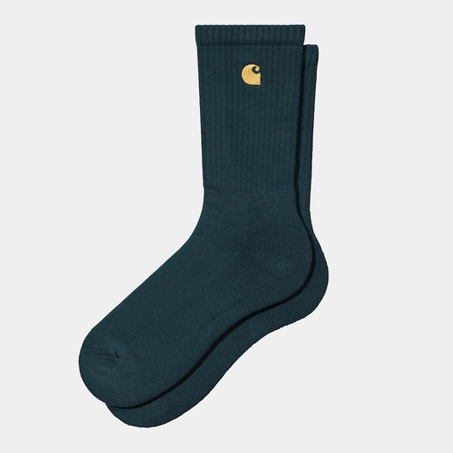 [I029421_Duck_Blue_/_Gold] Calcetines Carhartt WIP Chase - Duck Blue/Gold