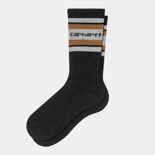 [I033877_Black_/_Grey_Heather_/_Hamilton_Brown] Calcetines Carhartt WIP Connors - Black/Grey Heather/Hamilton Brown