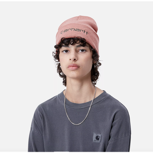 [I034234_Dusty_Rose_/_Sycamore_Tree] Gorro Carhartt WIP Script Beanie - Dusty Rose/Sycamore Tree