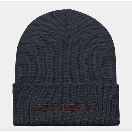 [I034234_Air_Force_Blue_/_Malbec] Gorro Carhartt WIP Script Beanie - Air Force Blue/Malbec