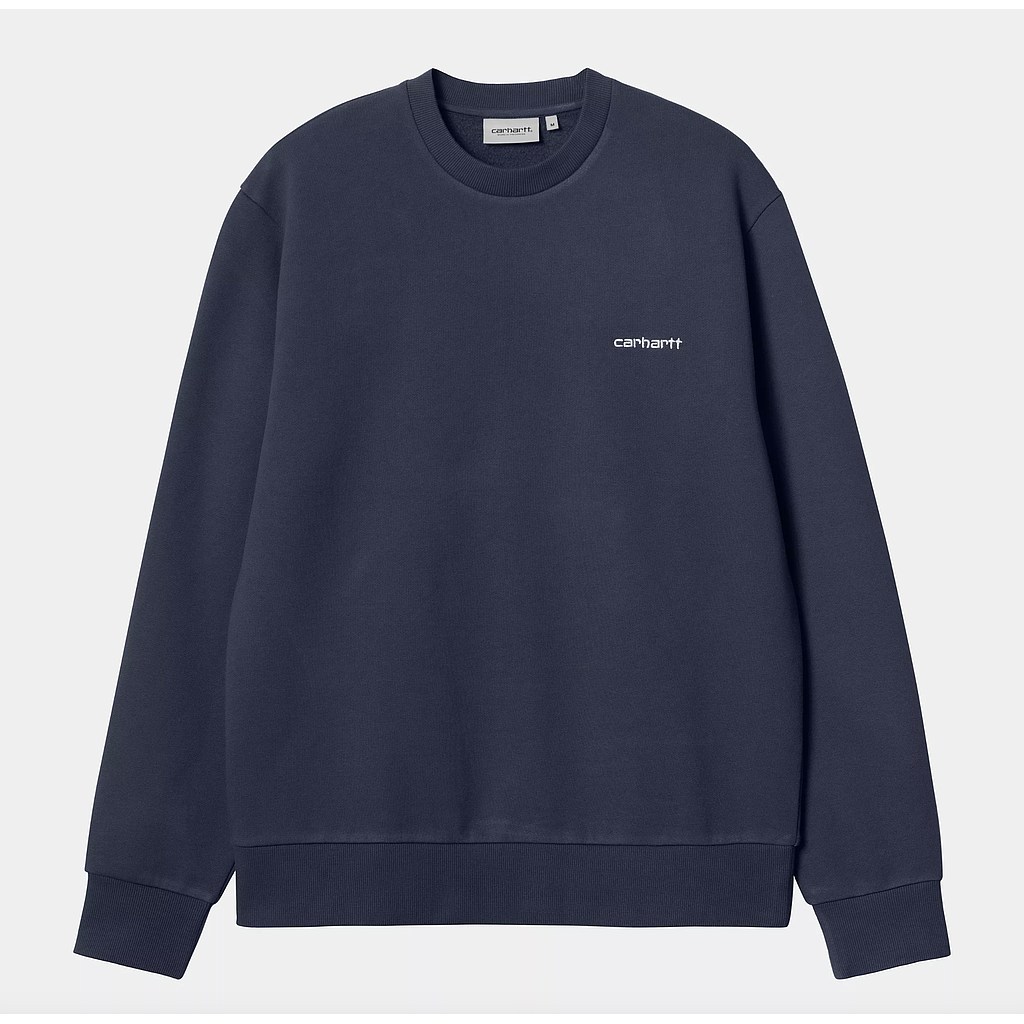 Sudadera Carhartt WIP Script Embroidery - Air Force Blue/White