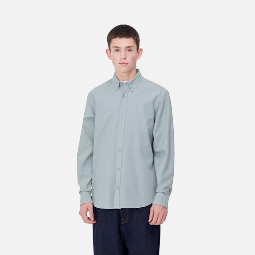 [I030238_Dusty_Ice_/garment_dyed] Camisa Carhartt WIP L/S Bolton - Dusty Ice (Garment Dyed)