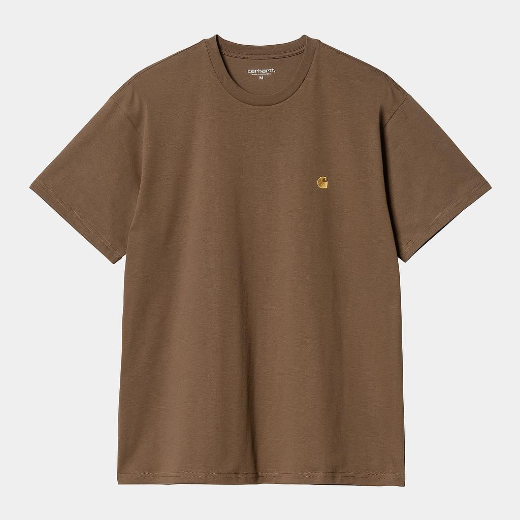 Camiseta Carhartt WIP Chase - Chocolate/Gold