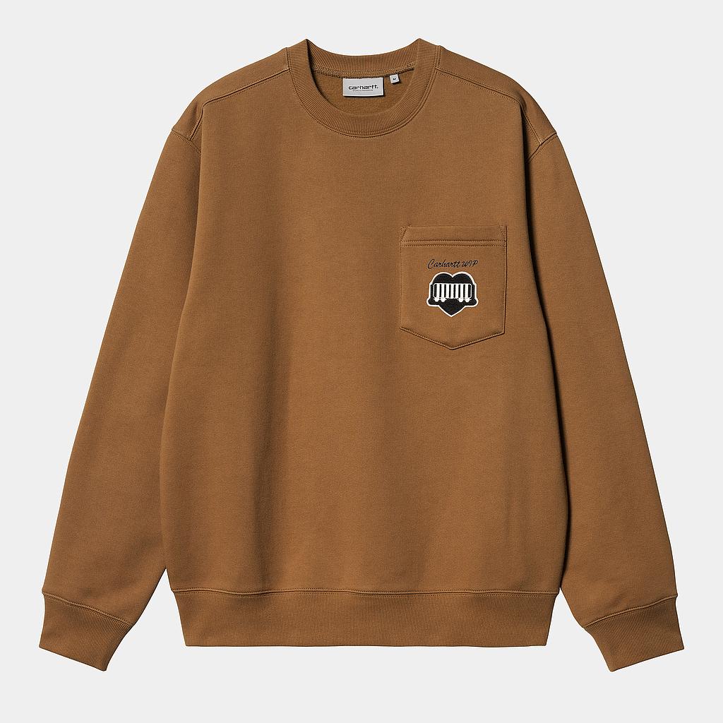 Sudadera Carhartt WIP Heart Train Pocket - Hamilton Brown