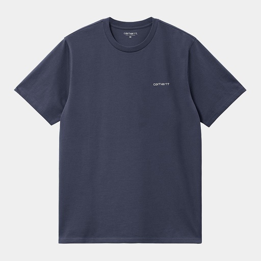 [I030435_Air_Force_Blue_/_White] Camiseta Carhartt WIP Script Embroidery - Air Force Blue/White